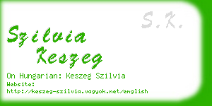 szilvia keszeg business card